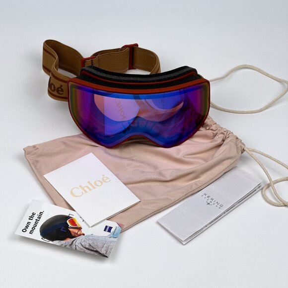 NEW Chloe CH0072S 003 Matte Rust Orange Multilayer Blue Zeiss Ski Mask CH 0072S - Picture 14 of 14